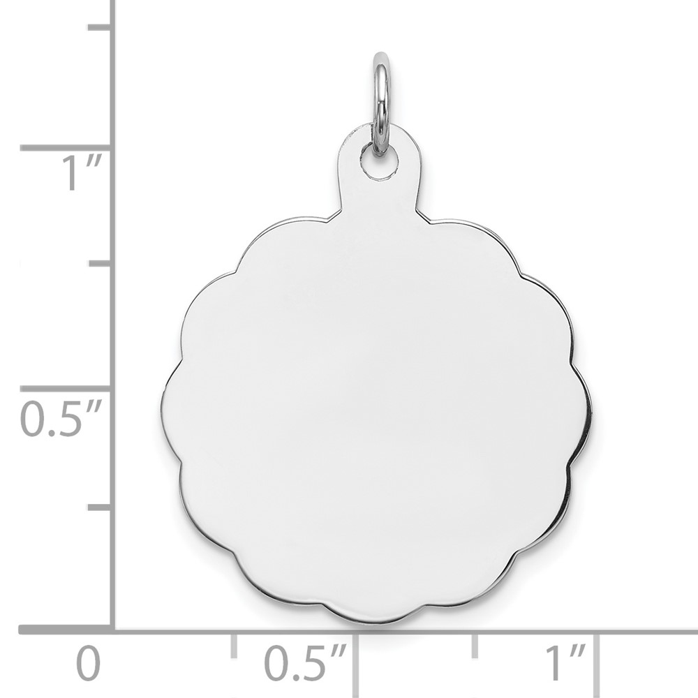 Sterling Silver Rh-plt Engraveable Polished Front/ Back Disc Charm (QM416/35)