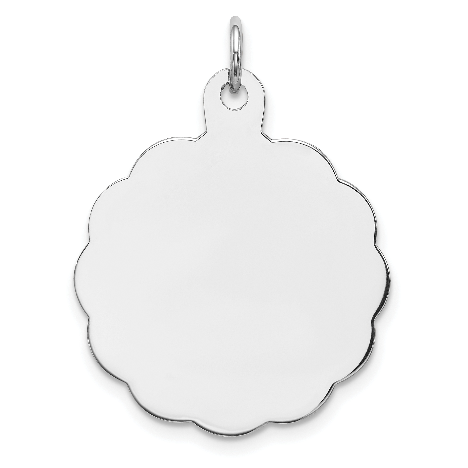 Sterling Silver Rh-plt Engraveable Polished Front/Satin Back Disc Charm (QM416/18)
