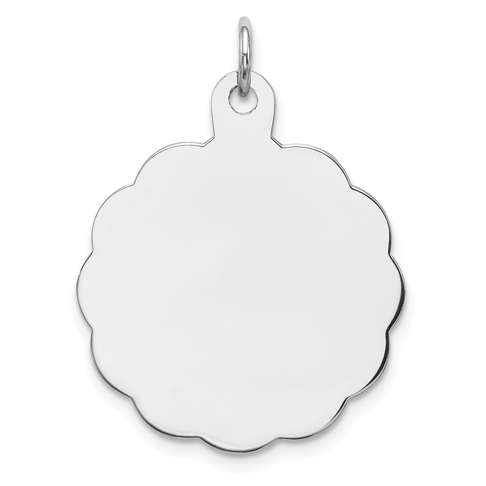 Sterling Silver Rh-plt Engraveable Polished Front/Satin Back Disc Charm (QM416/18)