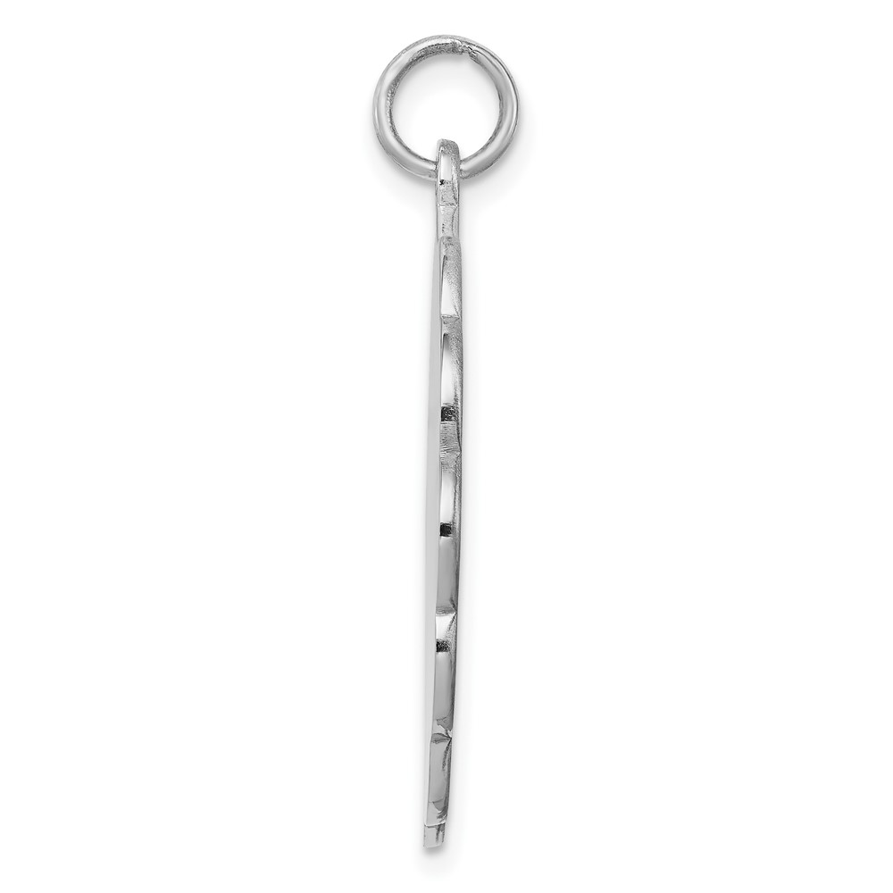 Sterling Silver Rh-plt Engraveable Polished Front/Satin Back Disc Charm (QM417/35)