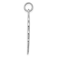Sterling Silver Rh-plt Engraveable Polished Front Satin Back Disc Charm view 2