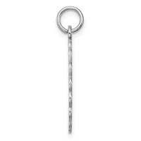 Sterling Silver Rh-plt Engraveable Polished Front Satin Back Disc Charm view 2