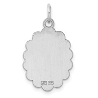 Sterling Silver Rh-plt Engraveable Polished Front Satin Back Disc Charm view 4