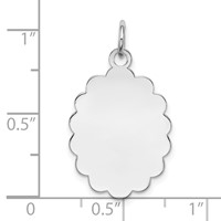 Sterling Silver Rh-plt Engraveable Polished Front Satin Back Disc Charm view 3