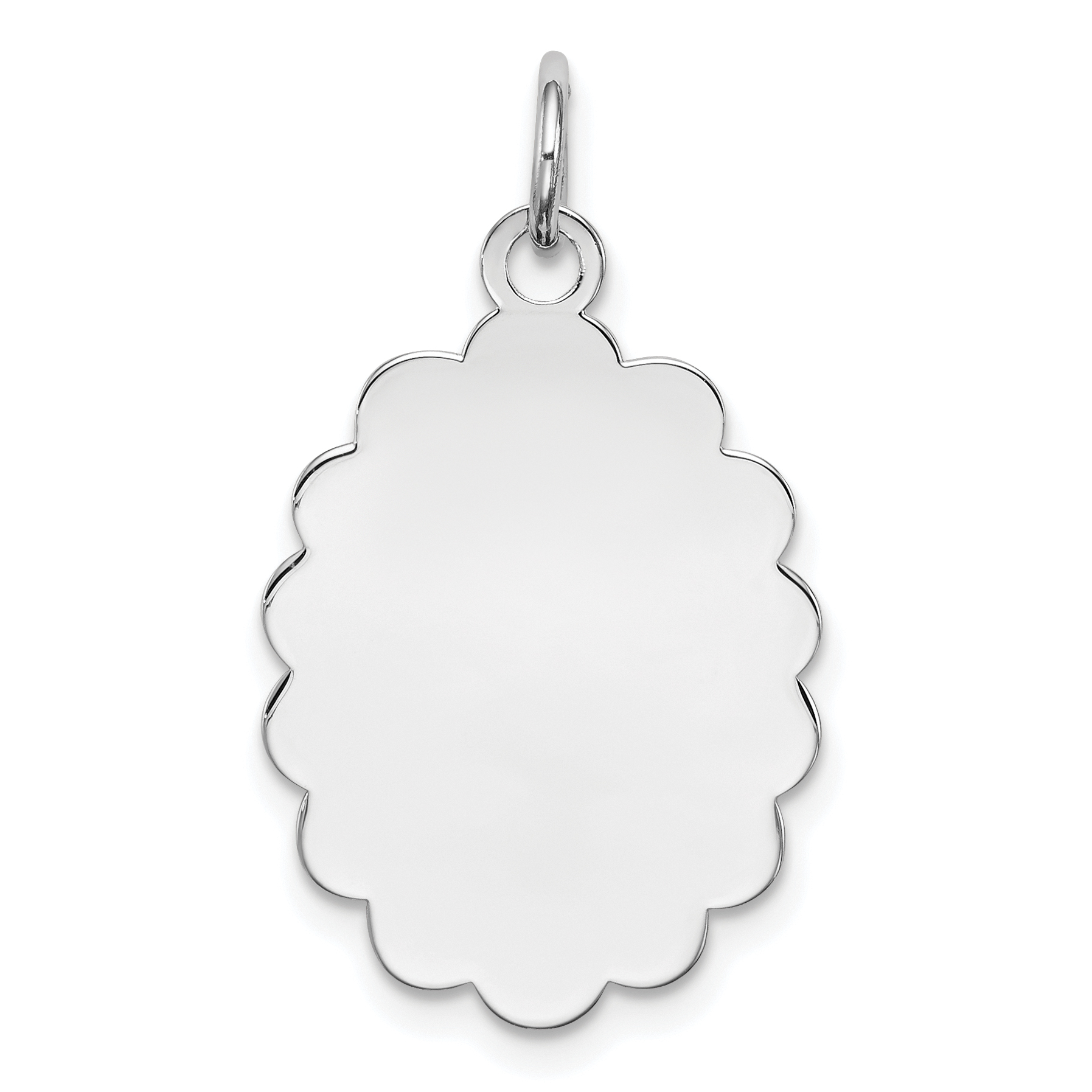 Sterling Silver Rh-plt Engraveable Polished Front/Satin Back Disc Charm (QM418/18)