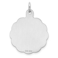 Sterling Silver Rh-plt Engraveable Polished Front Satin Back Disc Charm view 4