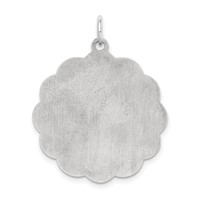 Sterling Silver Rh-plt Engraveable Polished Front Satin Back Disc Charm view 4