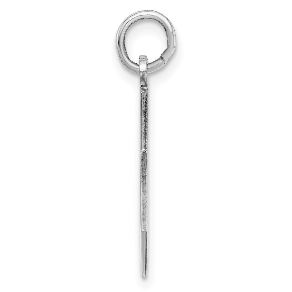 SS Rh-plt Engraveable Octagon Polished Front/Satin Back Disc Charm (QM424/18)