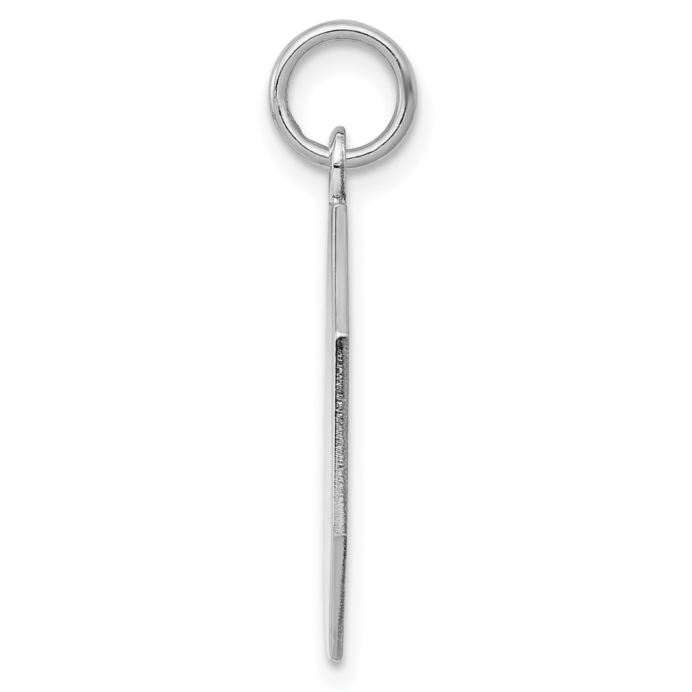 SS Rh-plt Engraveable Octagon Polished Front/Satin Back Disc Charm (QM425/27)