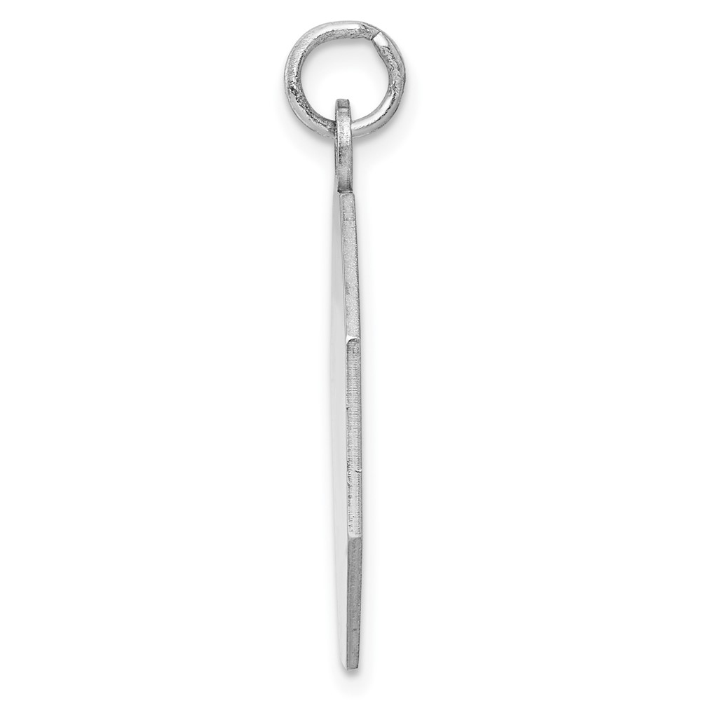SS Rh-plt Engraveable Octagon Polished Front/Satin Back Disc Charm (QM426/35)