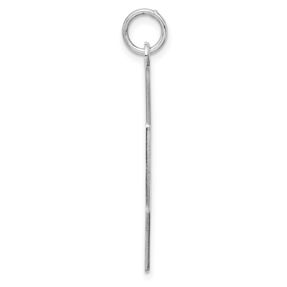 SS Rh-plt Engraveable Octagon Polished Front/Satin Back Disc Charm (QM427/35)