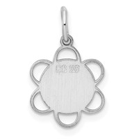 Sterling Silver Rhodium-plated Engraveable Disc Charm view 4