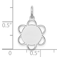 Sterling Silver Rhodium-plated Engraveable Disc Charm view 3
