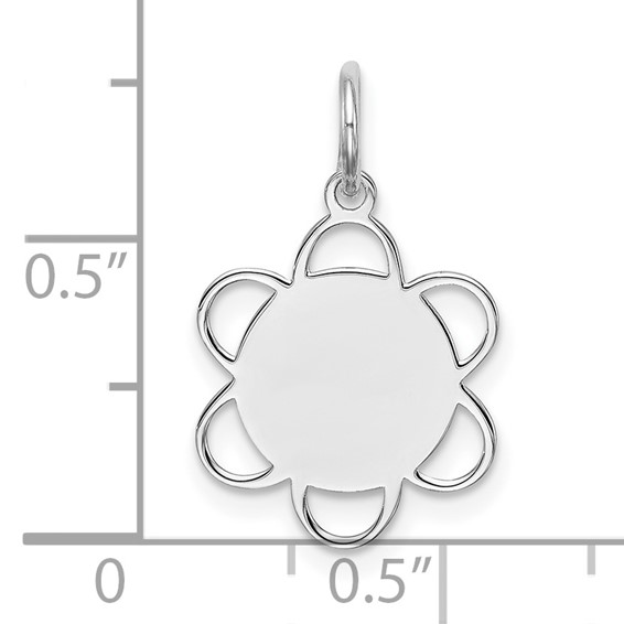Sterling Silver Rhodium-plated Engraveable Disc Charm