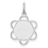 Sterling Silver Rhodium-plated Engraveable Disc Charm view 1