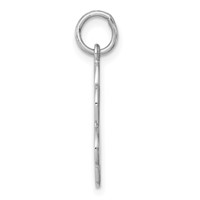 Sterling Silver Rh-plt Engravable Polished Front Satin Back Disc Charm view 2