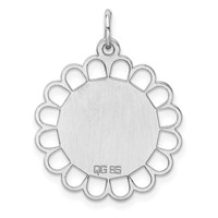 Sterling Silver Rh-plt Engraveable Polished Front Satin Back Disc Charm view 4