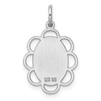 Sterling Silver Rh-plt Engraveable Polished Front Satin Back Disc Charm view 4