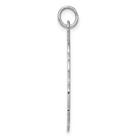 Sterling Silver Rh-plt Engraveable Polished Front Satin Back Disc Charm view 2