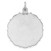 Sterling Silver Rh-plt Engraveable Polished Front Satin Back Disc Charm view 3