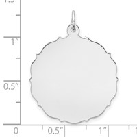 Sterling Silver Rh-plt Engraveable Polished Front Satin Back Disc Charm view 4