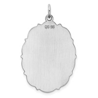 Sterling Silver Rh-plt Engraveable Polished Front Satin Back Disc Charm view 4