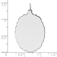 Sterling Silver Rh-plt Engraveable Polished Front Satin Back Disc Charm view 3