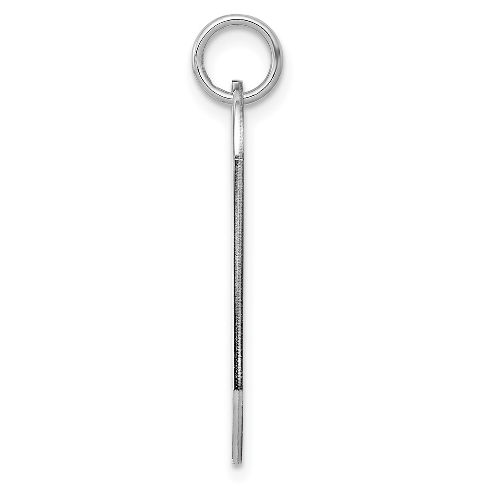 SS Rh-plt Engraveable Dog Tag Polished Front/Satin Back Disc Charm (QM442/35)