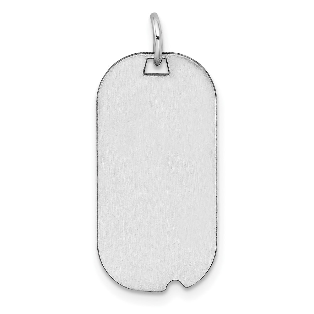 SS Rh-plt Engraveable Dog Tag Polished Front/Satin Back Disc Charm (QM442/35)