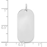 Sterling Silver Rh-plt Engravable Dog Tag Polished Front Back Disc Charm view 3