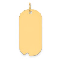 Sterling Silver GP Engravable Dog Tag Polished Disc Charm view 1