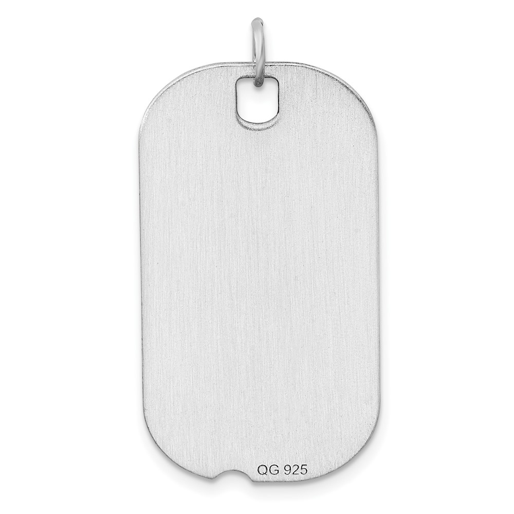 Sterling Silver Rhodium-plated Engraveable Dog Tag Disc Charm (QM443/18)