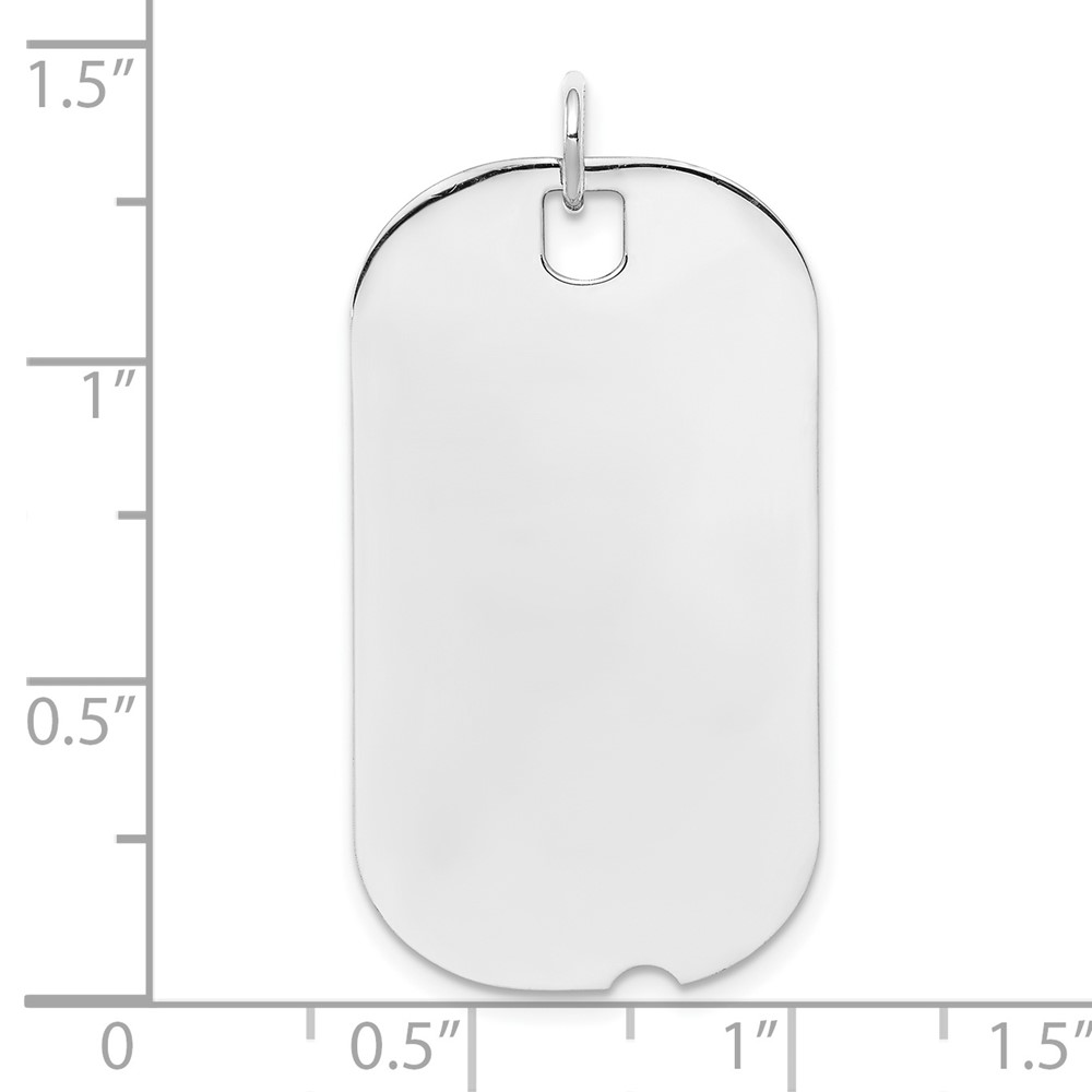 Sterling Silver Rhodium-plated Engraveable Dog Tag Disc Charm (QM443/18)