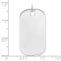 Sterling Silver Rh-plt Engravable Dog Tag Polished Front Back Disc Charm view 3