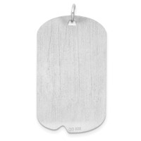 Sterling Silver Rh-plt Engravable Dog Tag Polished Front Back Disc Charm view 4