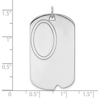 Sterling Silver Rh-plt Engravable Dog Tag Polished Front Back Disc Charm view 3
