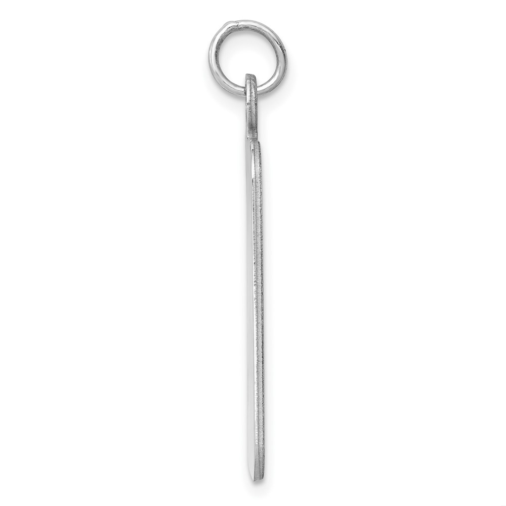 Sterl Silver Rh-plt Engraveable Rectangle Polished Front/Back Disc Charm (QM446/35P)