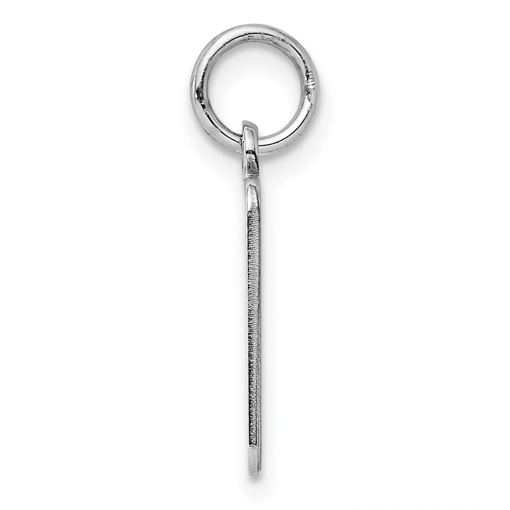 SS Rh-plt Engraveable Rectangle Polished Front/Satin Back Disc Charm (QM447/18)