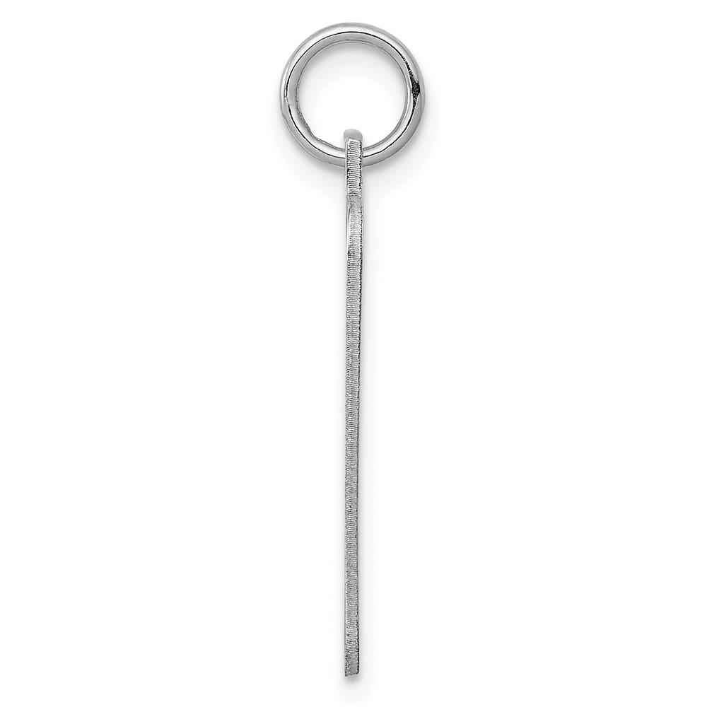Sterling Silver Rhod.-plated Eng. Rect. Polish Front/Back Disc Charm (QM448/27P)