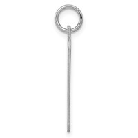 Sterling Silver Rhod.-plated Eng. Rect. Polish Front Satin Back Disc Charm view 2