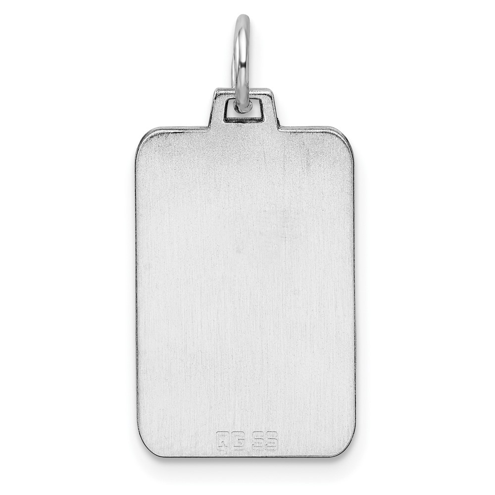 Sterling Silver Rhod.-plated Eng. Rect. Polish Front/Back Disc Charm (QM448/27P)