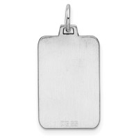 Sterling Silver Rhod.-plated Eng. Rect. Polish Front Satin Back Disc Charm view 4