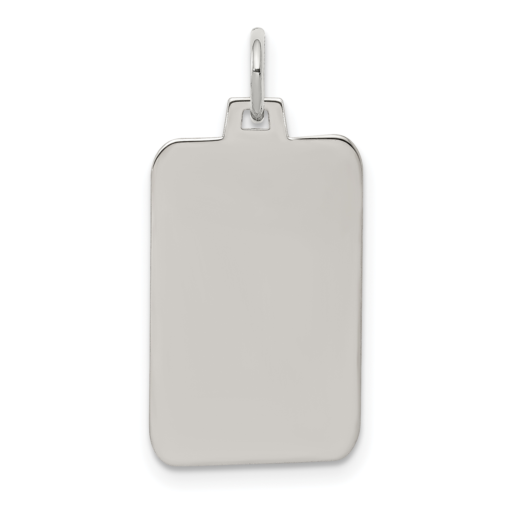 Sterling Silver Rhod.-plated Eng. Rect. Polish Front/Back Disc Charm (QM448/27P)