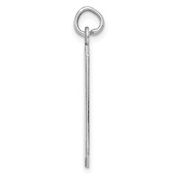 SSilver Rh-plt Engravable Rectangle Polished Front Satin Back Disc Charm view 2