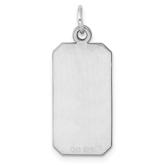 Sterling Silver Engraveable Rectangle Polished Front/Back Disc Charm