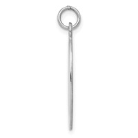 Sterl Silver Rh-plt Engraveable Oval Polished Front Satin Back Disc Charm view 2
