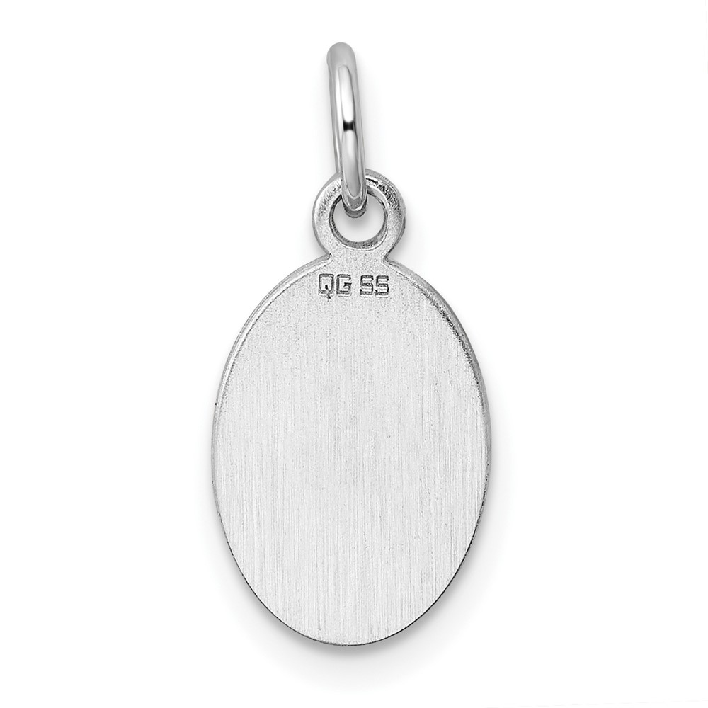 Sterl Silver Rh-plt Engraveable Oval Polished Front/Satin Back Disc Charm (QM452/35)