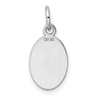 Sterl Silver Rh-plt Engraveable Oval Polished Front Satin Back Disc Charm view 4