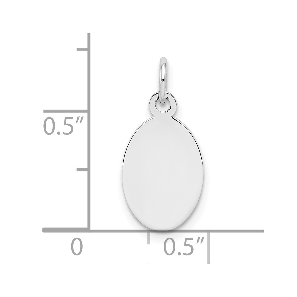 Sterl Silver Rh-plt Engraveable Oval Polished Front/Satin Back Disc Charm (QM452/35)
