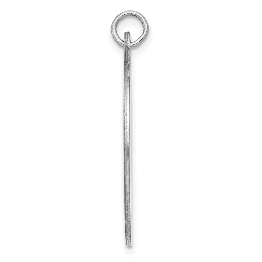 Sterling Silver Rhod-plate Eng. Oval Polish Front/Satin Back Disc Charm (QM454/35)